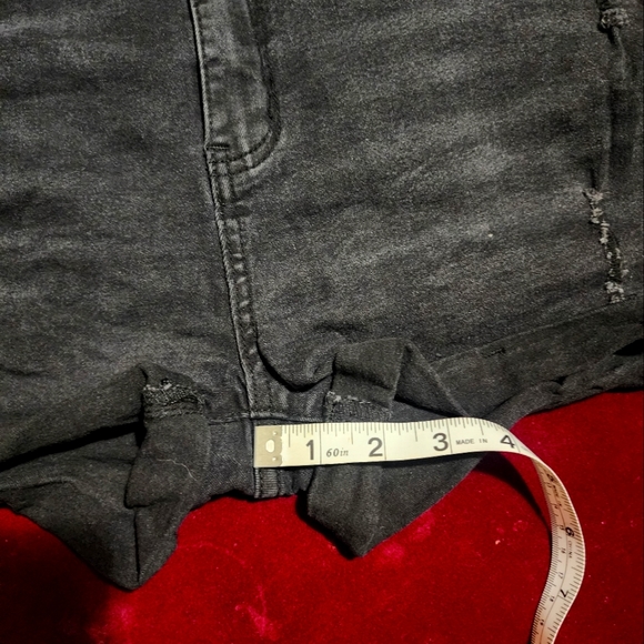 Black Distressed Jeans Shorts - Picture 2 of 7